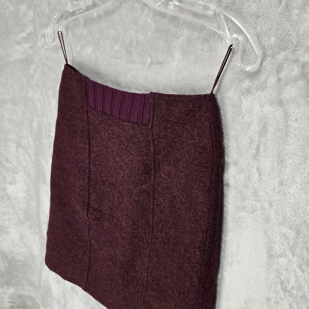 Philosophy Wrap Skirt Women 2 Burgundy Virgin Wool Equestrian Academia Preppy - Picture 14 of 16